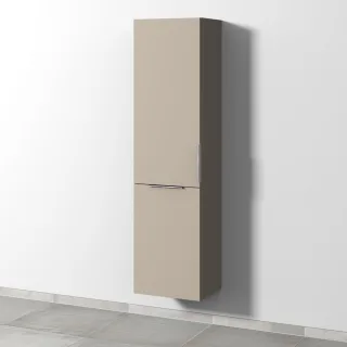 Sanipa 3way Stauraumschrank mit 1 Tür und 1 Wäschekorbklappe, Sandgrau-Matt UF18467