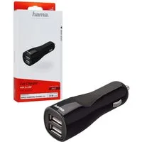 Hama Dual KFZ Lader 4,8A USB Ladegerät 12V 24V Smartphone-Kabel, USB, schnelles Aufladen Lade-Adapter für Tablet PC Handy iPhone etc.