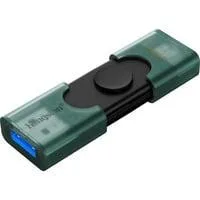 DataTraveler Duo 256 GB, USB-Stick grün/schwarz, USB-A, USB-C