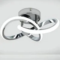 Riserva LED Deckenleuchte Moderne Kleeblatt LED Deckenleuchte Chrom 22W für Wohnbereich