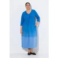 Ulla Popken Maxikleid Jerseykleid Batikmuster A-Linie V-Ausschnitt