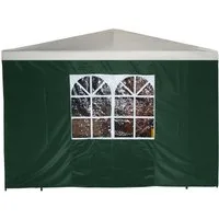 DEGAMO Pavillonseitenteil, 3x1,9 Meter, Polyestergewebe grün, mit Fenster