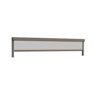 Außenrollo 280 cm, Kasten und Führungsschiene Quarzgrau, Tuchfarbe Hellgrau, 2800 x 600 mm, Tuch lichtdurchlässig, individuell konfigurieren