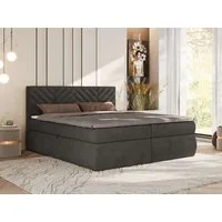 MKS MÖBEL Boxspringbett AVERTA (Set, Bonellfedern, T30-Schaum, Topper T25, Bonell-Matratze, hohe Kopfteil), Doppelbett, inkl. Bettkasten und Topper