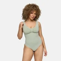 cfab (creamy fabrics) Shaping-Body Tank Bodysuit Sculpting Shapewear mit String-Sage Green-L (1-tlg)