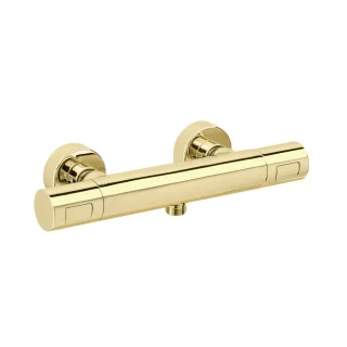 Herzbach LIVING Thermostat-Brausebatterie Aufputz rund CoolBody PVD Gold, 30.131100.1.03 30.131100.1.03