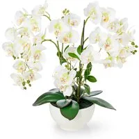Kunstorchidee PASCH® XXL Orchidee künstlich wie echt (56cm) in Hochglanz-Keramiktopf Orchidee, PASCH