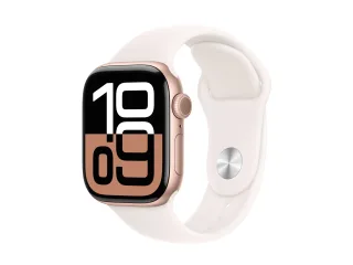 Apple Watch Series 10 (GPS + Cellular) 42mm Aluminium rosegold mit Sportarmband M/L blassrosa | mwxa3qf/a |