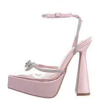 Ital-Design Damen Abendschuhe Party & Clubwear Plateaupumps Blockabsatz High Heel Pumps in Rosa