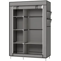 JEOBEST Stoffschrank Kleiderschrank mit Überzug aus Vliesstoff, Kleiderstange (Stück, 1-St) 6 Ablagen 105 x 45 x 170 cm