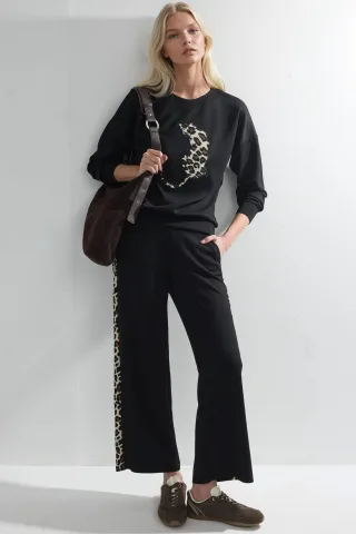 Modal Touch Leopardenmuster Zweiteiliges Set
