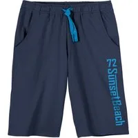 redfield Jogg-Bermudas Redfield Übergrößen Sweatbermuda denimblau Print