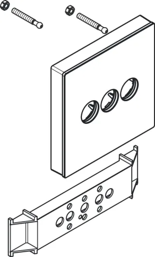 Hansgrohe Rosette 155/155mm Shower Select Glas Thermostat Unterputz 3 Verbraucher weiß/chrom, 926244 92624400