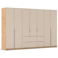 OTTO home Drehtürenschrank Kleiderschrank Schrank Garderobe AGORDO mit Dekor- oder Hochglanzfront (in zwei Griff-Farben, Breite 315 cm) mit Außenschubkästen, Serie in 7 Breiten und 2 Höhen MADE IN GERMANY