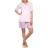 Normann Pyjama Damen kurzarm Schlafanzug Shorty im Ethnolook - auch in Übergrößen