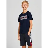 Jack & Jones Junior T-Shirt JACK&JONES Jungen Kinder T-Shirt Blau Navy Weiß JJECORP SS O-NECK JNR