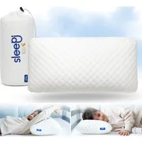 SLEEPI Kopfkissen Kids Cloud, Füllung: Schaumstoffwürfel, Bezug: Tencel®, Rückenschläfer, Seitenschläfer, Kinderkopfkissen, Höhenverstellbar, Memory Foam Würfel, Kinderkissen