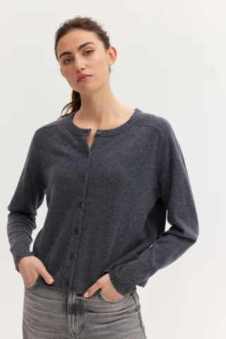 THE FASHION PEOPLE - Merino Cardigan anthra melange - Gr. - L