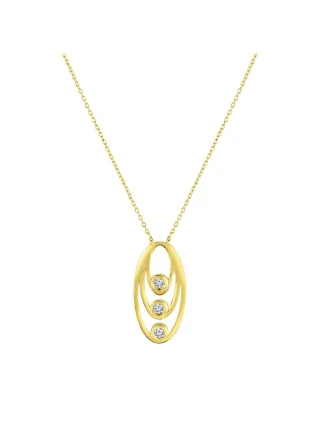 Fascination by Ellen K. Halskette Gold 375 mit weißen Zirkonia-Steinen 45/42cm lang