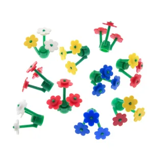 10x Lego System Blumen Pflanzen Blüten Farbe zufällig gemischt [4g 4.5x4.5x2.5cm] grün