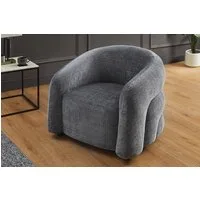 riess-ambiente Loungesessel VOGUE 95cm grau – Sessel mit Armlehnen, Chenille Cremona, modern (Einzelartikel, 1-St), komfortabler Sessel mit weichem Bezug – ideal für stilvolle Wohnzimmer