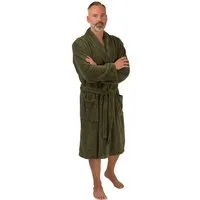Wewo fashion Herrenbademantel 1105, Langform, Velours, Schalkragen, Gürtel, kuschelig leicht
