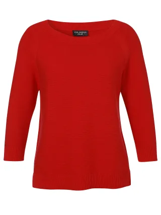 VIA APPIA DUE - Pullover Rundhals 3/4 Arm Raglan rot - Gr. - 46