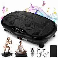 oyajia Vibrationsplatte Vibrationsplatte für Ganzkörpertraining mit Bluetooth-Musik, Yogamatte, 200 W, 120 Intensitätsstufen, Vibrationstrainer mit Timer,Fernbedienung,Trainingsbänder,LCD-Display