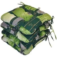 Rattani Sitzkissen 4 x Sitzkissen, Stuhlkissen Lara 36 x 36 cm, 4 er Set Stuhlkissen im Material Uniko