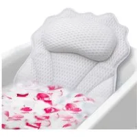 Refined Living Badewannenkissen Ergonomisches Badekissen mit 4D-Air-Mesh & 6 Saugnäpfen,Spa Badekissen, Luxus Badewannenkissen mit Aufhängehaken, 4D Air Mesh Badekissen, Kopfkissen Badewanne, Badewannenzubehör, Nackenkissen Badewanne, mit Nacken- und
