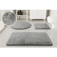 OTTO home Badematte Lennja, Höhe 25 mm, rutschhemmend beschichtet, fußbodenheizungsgeeignet, Polyester, rechteckig, Badteppich, getuftet, Uni, antirutsch, flauschig wie Kaninchenfell