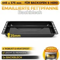 ICQN Backblech 445 x 375 mm Fettpfanne, Emailliert, (1-St), Passend für, Whirlpool-Gruppe, Ignis, Bauknecht, Indesit, Algor