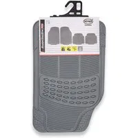 HEYNER Universal-Fußmatten Auto Gummifußmatten 4er-Set grau Universal zuschneidbar Noppen (4 St)