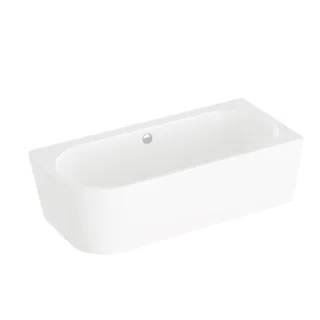 VitrA Geo Badewanne back to wall Ecke rechts 180 x 80 cm mit Überlauf Weiß Hochglanz,65461008000 65461008000