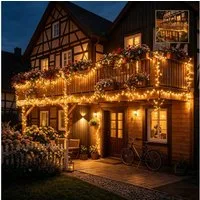 Salcar LED Solarleuchte LED Lichterkette Solar Lichterkette Solar Licht Garten 13Modi Warmweiß, 16 m / 800 LEDs / 2cm LED-Abstand / 3 m Zuleitung