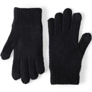 CashTouch Strickhandschuhe, Herren,  Blau, Elasthan/Polyacryl/Nylon-Mischung, by Lands' End
