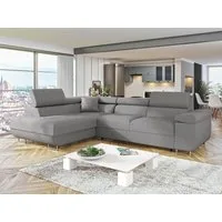 MIRJAN24 Ecksofa Torezio, mit Bettkasten und Schlaffunktion, Einstellbare Kopfstützen, 274x203x70-90 cm