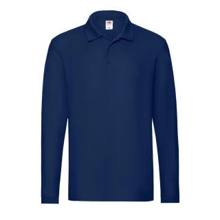 Fruit of the Loom - "Premium" Poloshirt für Herren Langärmlig (Marineblau)