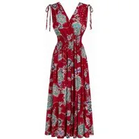 ITALY VIBES Sommerkleid - Barock Kleid mit Smokbund und V-Ausschnitt für Damen