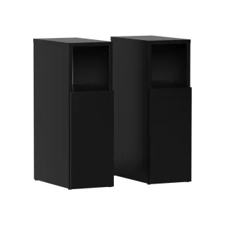 Vicco Nachttisch, Schwarz, Holzwerkstoff, 2 Fächer, Rechteckig, 20x59.5x35 cm, Schlafzimmer, Nachttische