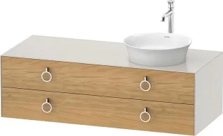 Duravit White Tulip Konsolenwaschtischunterbau wandhängend Natur Eiche & Nordic Weiß Matt & Seidenma WT4992RH5390010