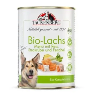 Tackenberg Nassfutter Hund, Adult, Bio, Lachs mit Reis 6x400 g
