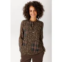 Aniston CASUAL Schlupfbluse im Leodruck mit farbenfrohen Karos - NEUE KOLLEKTION