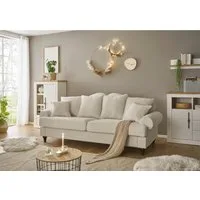 OTTO home 3,5-Sitzer Westminster, Sofa im Landhausstil, Couch mit Zierkissen, Federkern-Polsterung, gedrechselter Fuß, hochwertiger Microfaserbezug
