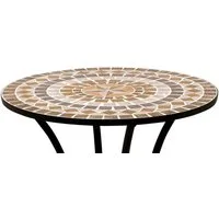 TPFGarden Gartentisch WORCESTER (Bistrotisch mit Mosaik-Tischplatte terracotta, Hochwertiges Gestell aus schwarz pulverbeschichtetem Eisen), Outdoor Esstisch - Terrassentisch - Maße (BxHxT): 60 x 70 x 60 cm