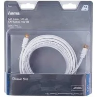 Hama 7,5m Sat-Kabel 100dB 4K HD TV Antennen-Kabel Video-Kabel, F-Stecker, Kein (750 cm), 7,5m, für TV etc, 100 db 3-Fach geschirmt, Koaxial-Kabel mit F-Stecker