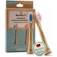 Bambuna Aufsteckbürsten Sonicare Ersatzbürsten aus Bambus, passend für Philips Sonicare Schallzahnbürste - plastikfrei & biologisch abbaubar, Spar-Set, B2 Optimal White mit Tripleclean-Borstenprofil - Mittelweiche Borsten