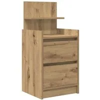 vidaXL Nachttisch Nachttisch mit 2 Schubladen Artisan-Eiche 38x34x80 cm (1-St)