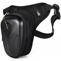 QLS Beintasche Motorrad Sport Oberschenkeltasche Schwarz, für Radeln Wandern Klettern 29x29x15 cm