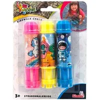 SIMBA Malkreide Be Active Straßenmalkreide-Halter 3er Set inkl. Kreide, Motive Einhorn, Dino, Astronaut